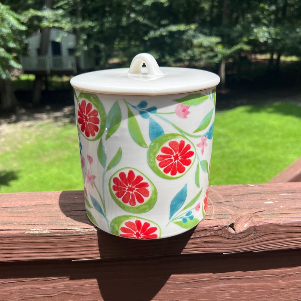 Dash Of That Grapefruit Citrus Tabletop Storage Stoneware Container Canister